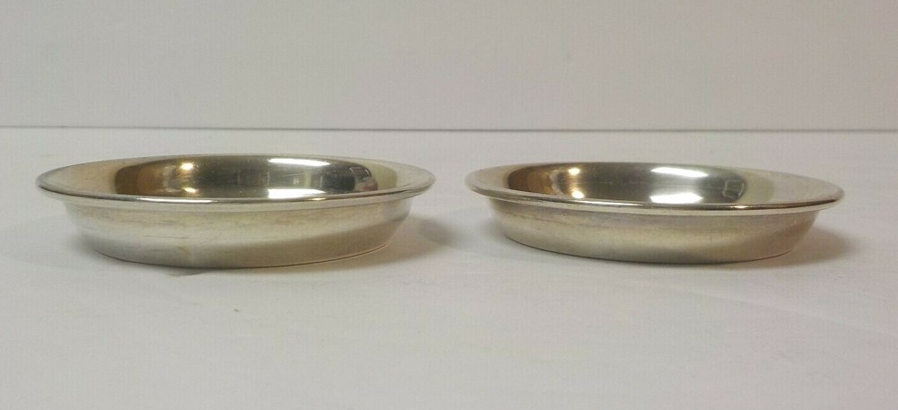 Pair Sterling Silver Butter Pats, Monogram "R"