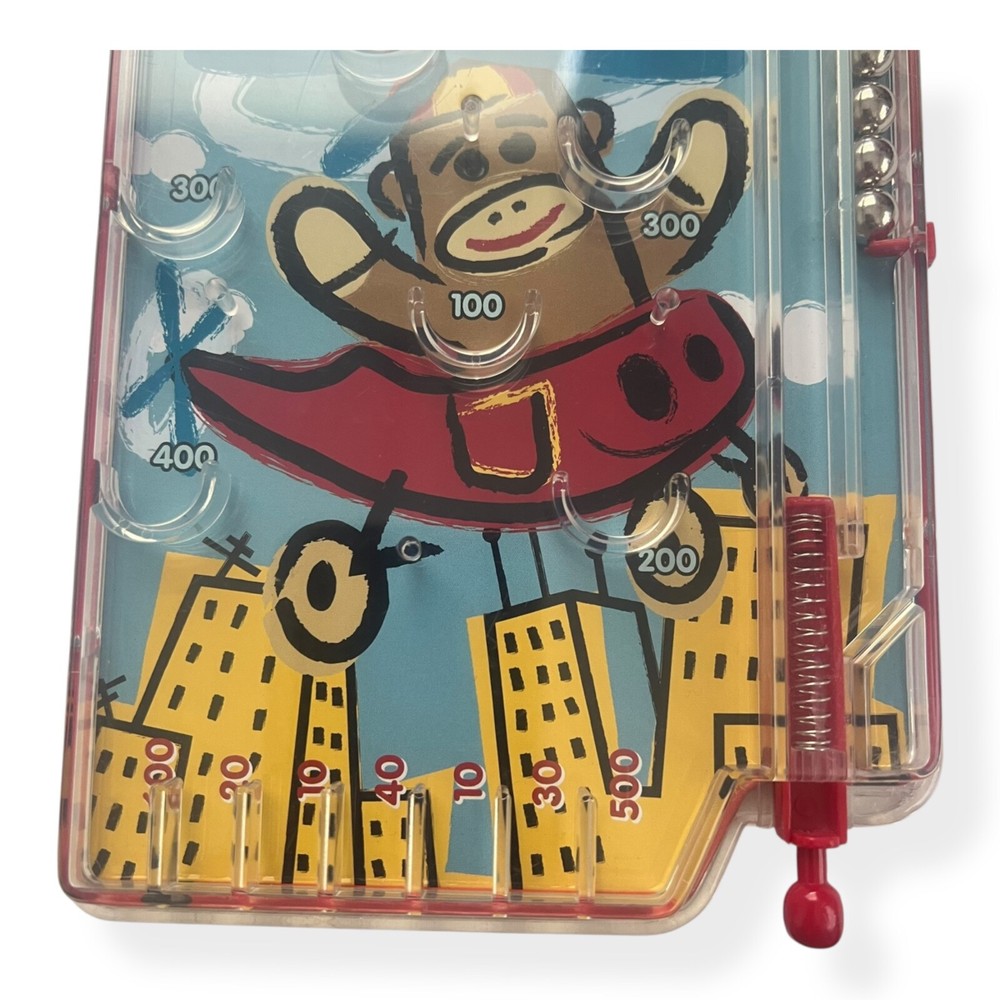 Sock Monkey Handheld Pinball Game Portable Travel Game Nelson
