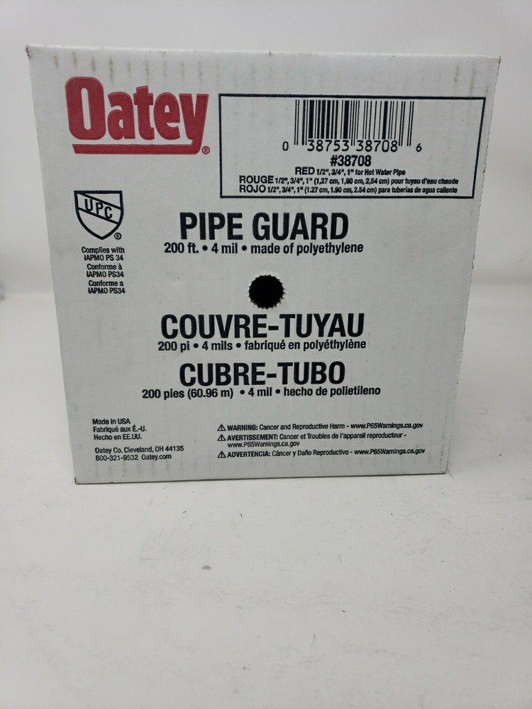 Oatey No. 38708 200ft Pipe Guard 3 Boxes