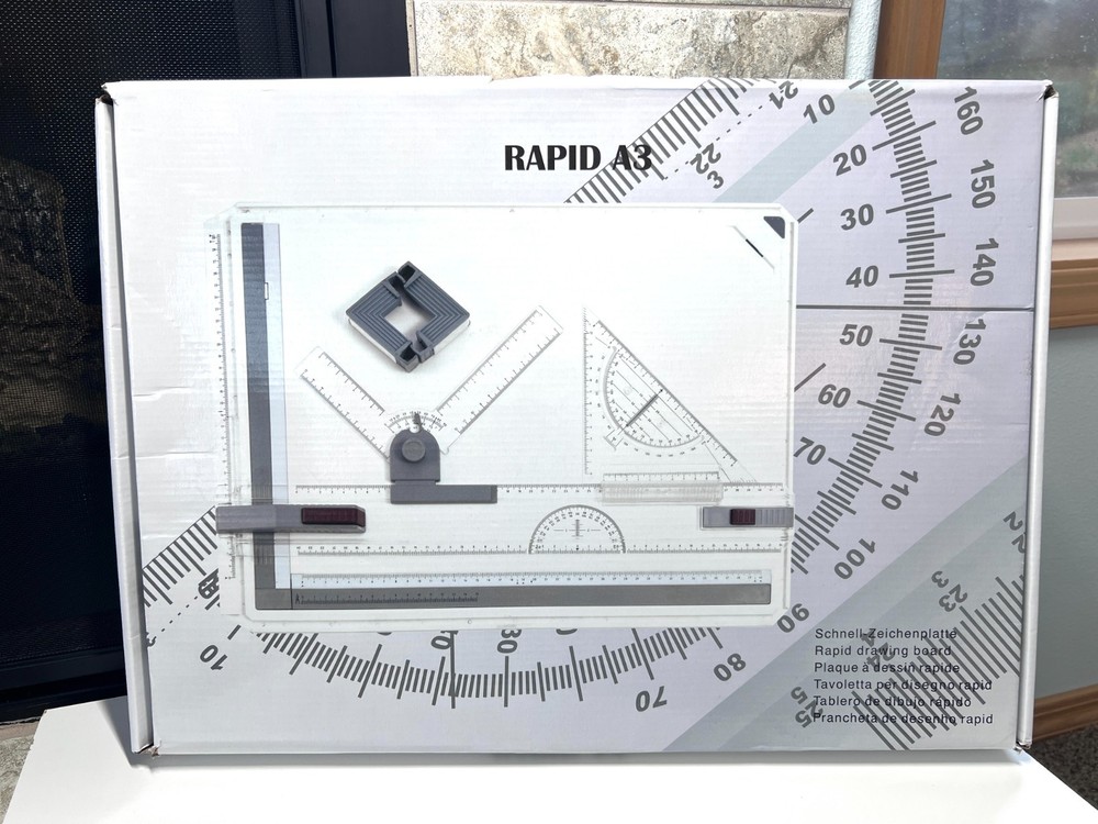 A3 Portable Drawing Board, Multi-Function Metric Drafting Table with Clear Rule