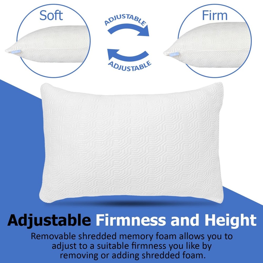 2 Pack Queen Size Rayon Derived from Bamboo Pillows for Sleeping, Cooling Shr...