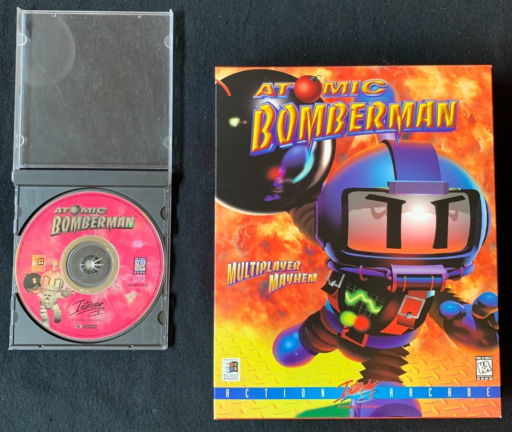 Atomic Bomberman Original Box Computer Game Windows 95 Interplay Vintage