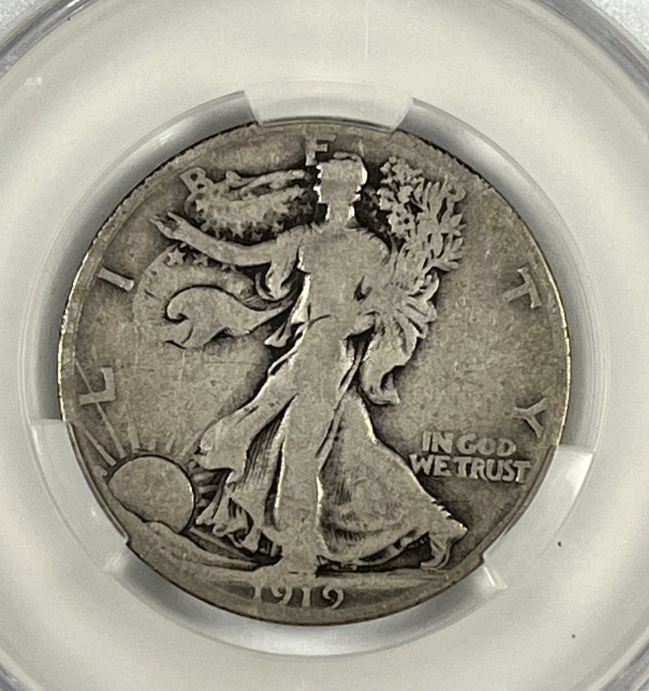 1919-D Walking Half Dollar : CAC G4