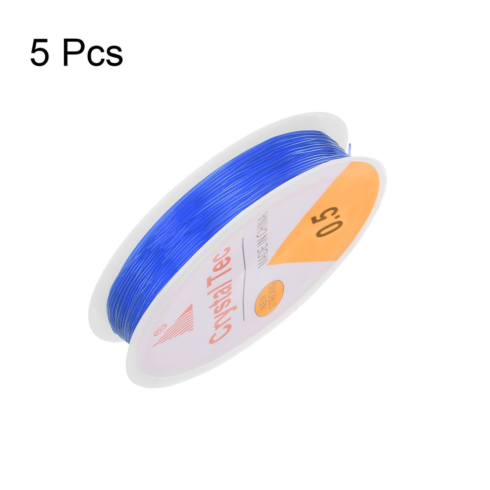 5pcs 0.5mm Elastic String Craft DIY Making Stretchy Cord Thread TPU, Blue
