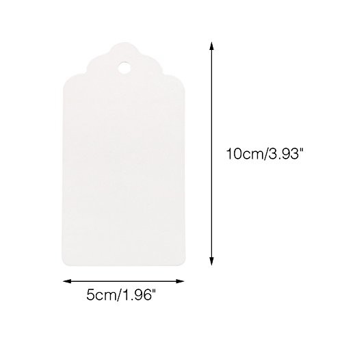 Gift Tags White String 2'' x 4'' Paper Gift Tag 100PCS Rectangle Blank Tags Hole
