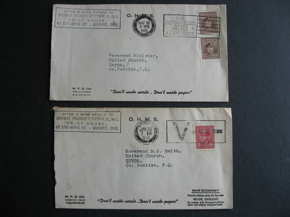 Canada WWII 2 OHMS covers, check them out!