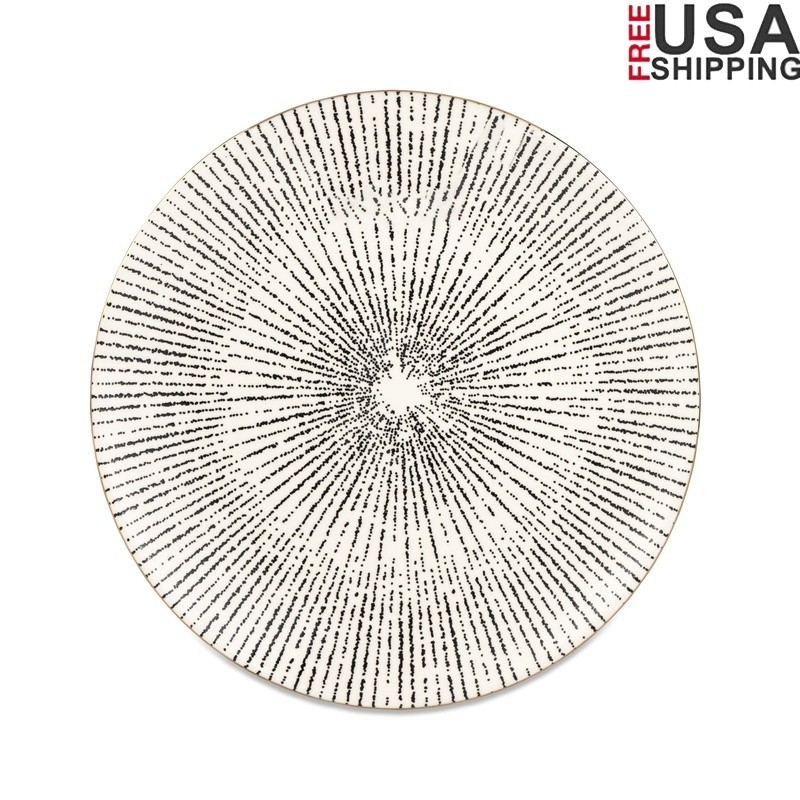 Ceramic Salad Plate Unique Pattern Microwave Dishwasher Safe Round Tableware New