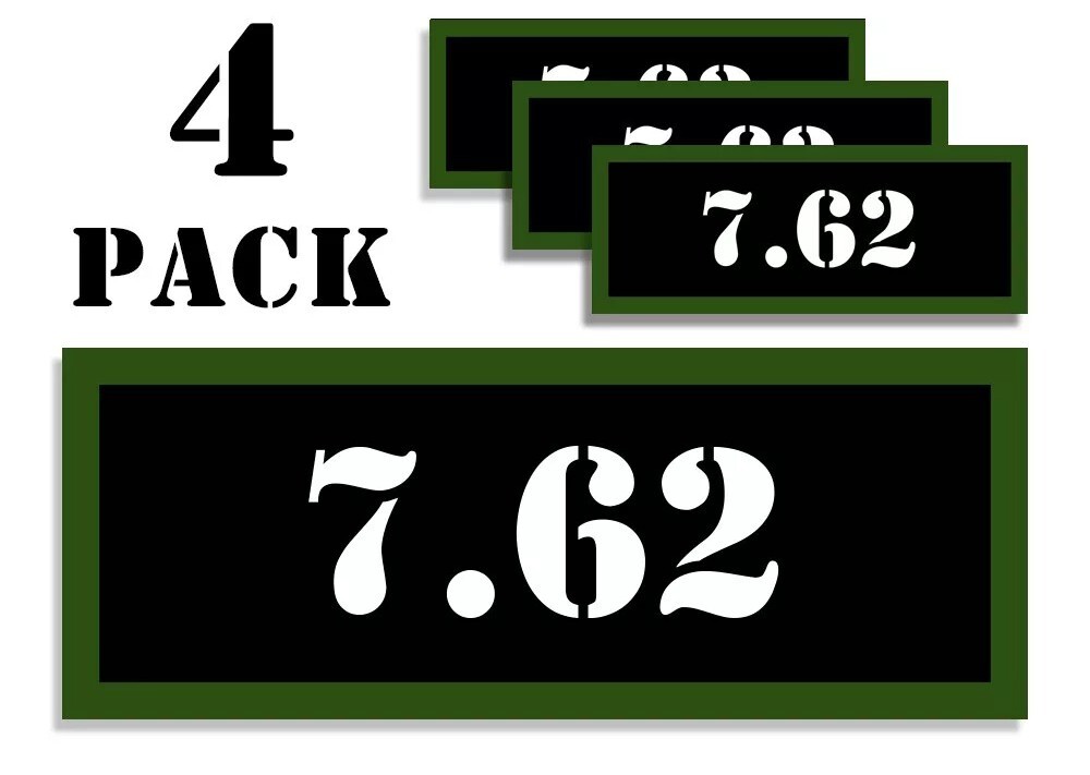 7.62 Ammo Can Label Stickers Decal Ammunition (4 pack)
