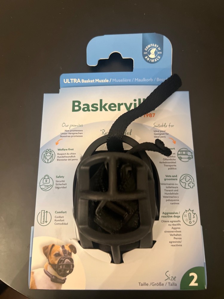Baskerville Ultra Muzzle Dog  Training Accessory Size 2 NEW Unopened Black