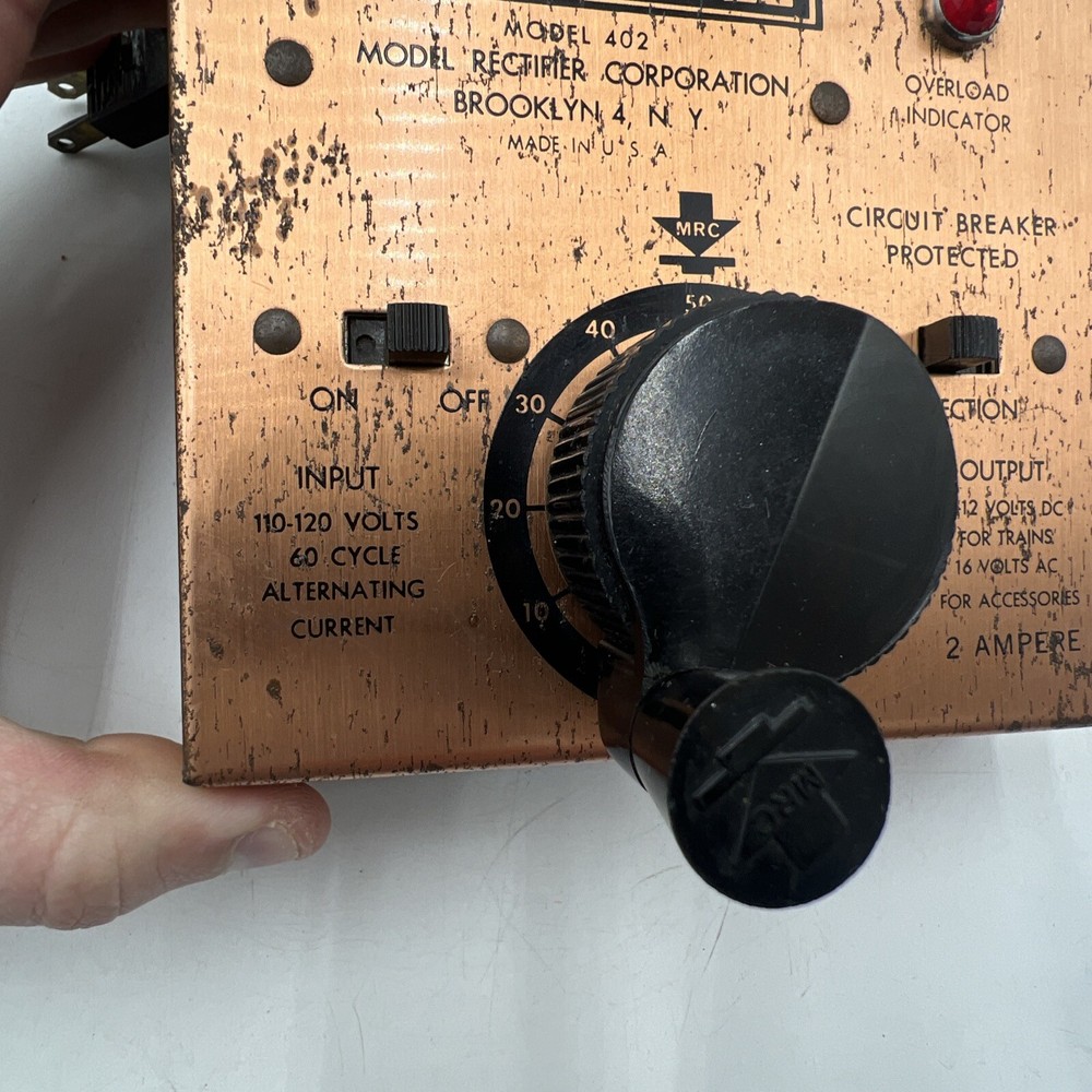 MRC MODEL RECTIFIER AMPACK HO OR NO SCALE TRANSFORMER #402 - TESTED