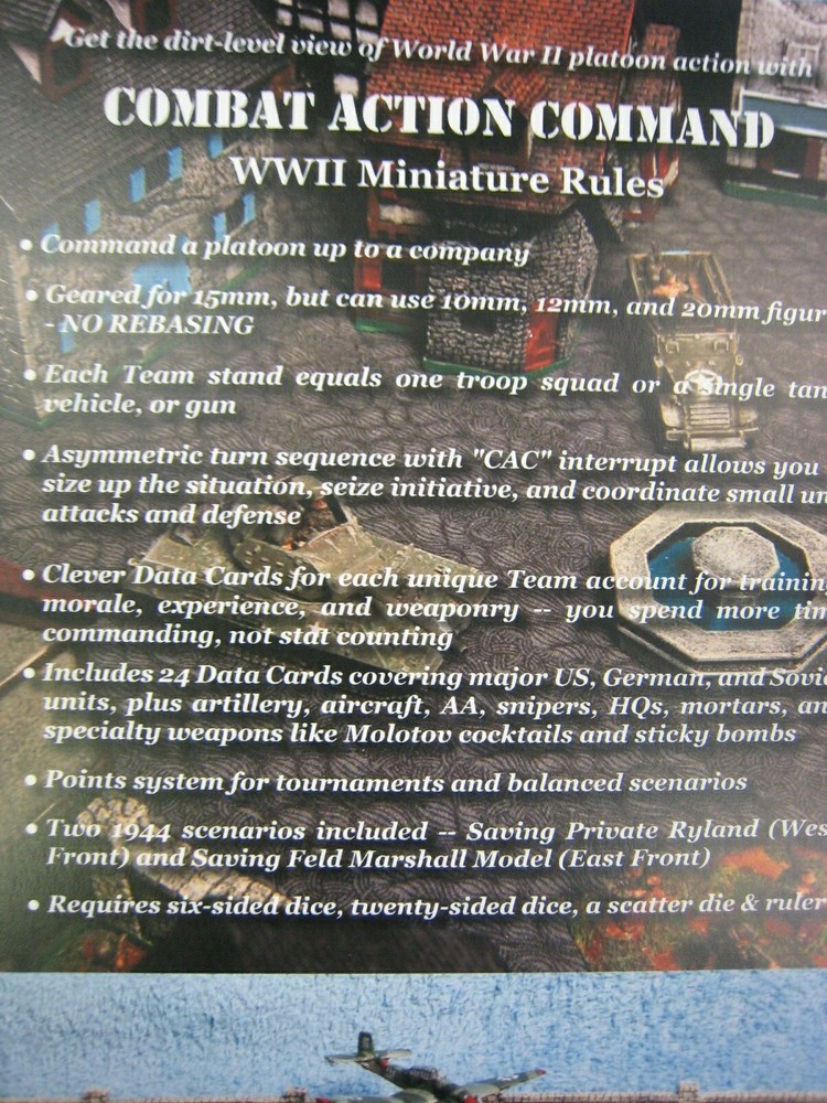 Combat Action Command WWII Miniatures Rules New Uncut