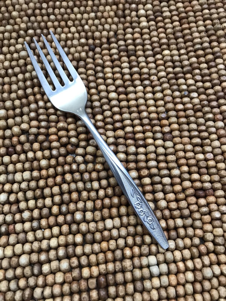 Int'l Silver Superior Stainless Textured RADIANT ROSE Salad Fork 6”