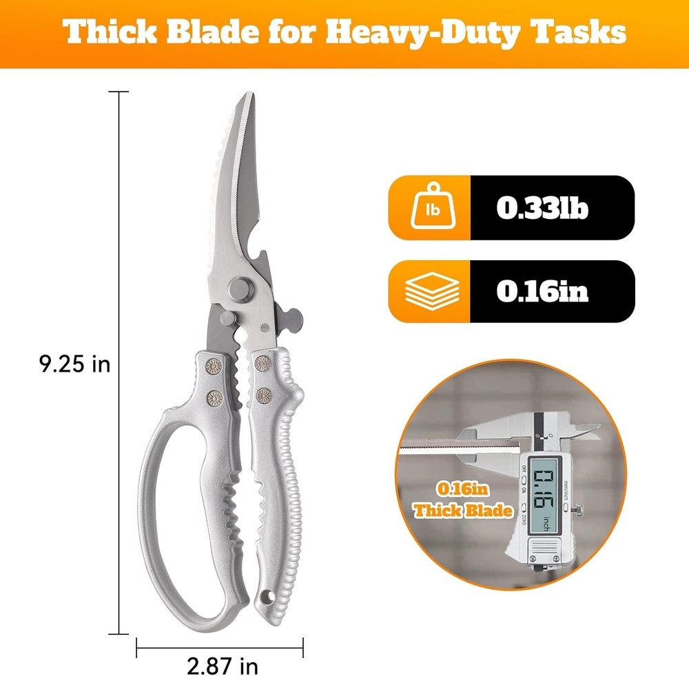 Heavy Duty Kitchen Scissors: Multi-Purpose Poultry Shears for Effortless Cutting