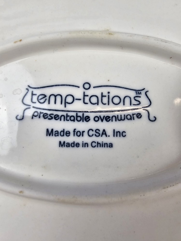 Temp-Tations Ovenware 2 Pc Holly Dish With Decorative Server New