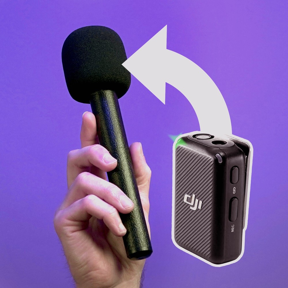 Handheld Microphone Adapter for DJI WIRELESS MIC | Interview Handle