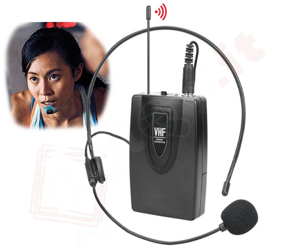 Wireless Headwear Microphone Headband Transmitter Headphone Receiver