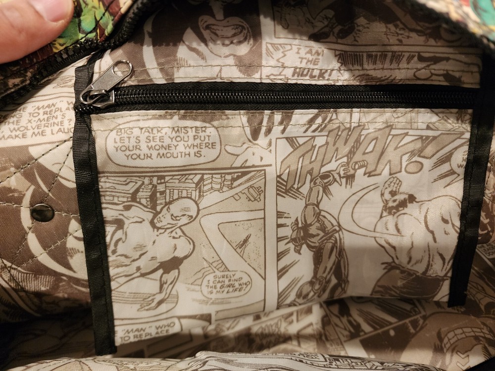 Retro Marvel Dufflebag In Comic Book Print With Shoulder Strap Excellent Shape