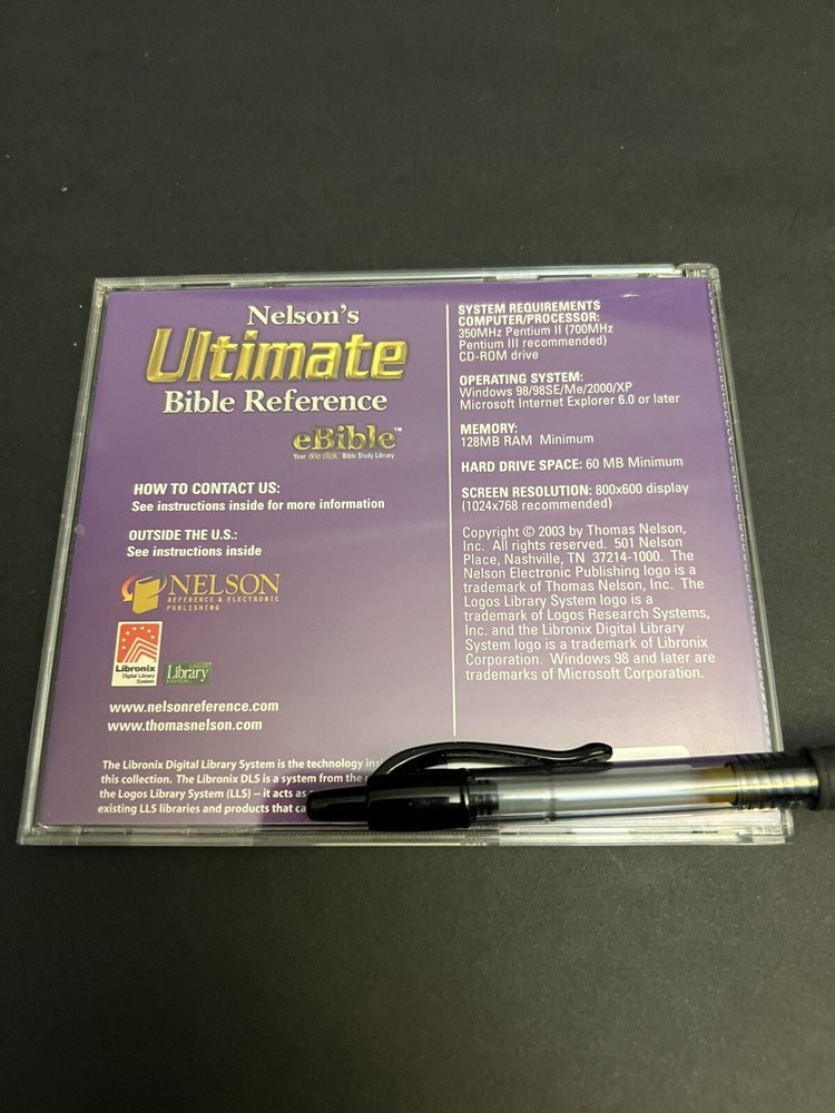 Nelson's Ultimate Bible Reference Library PC CD 2003 CD-Key Nelson Computer