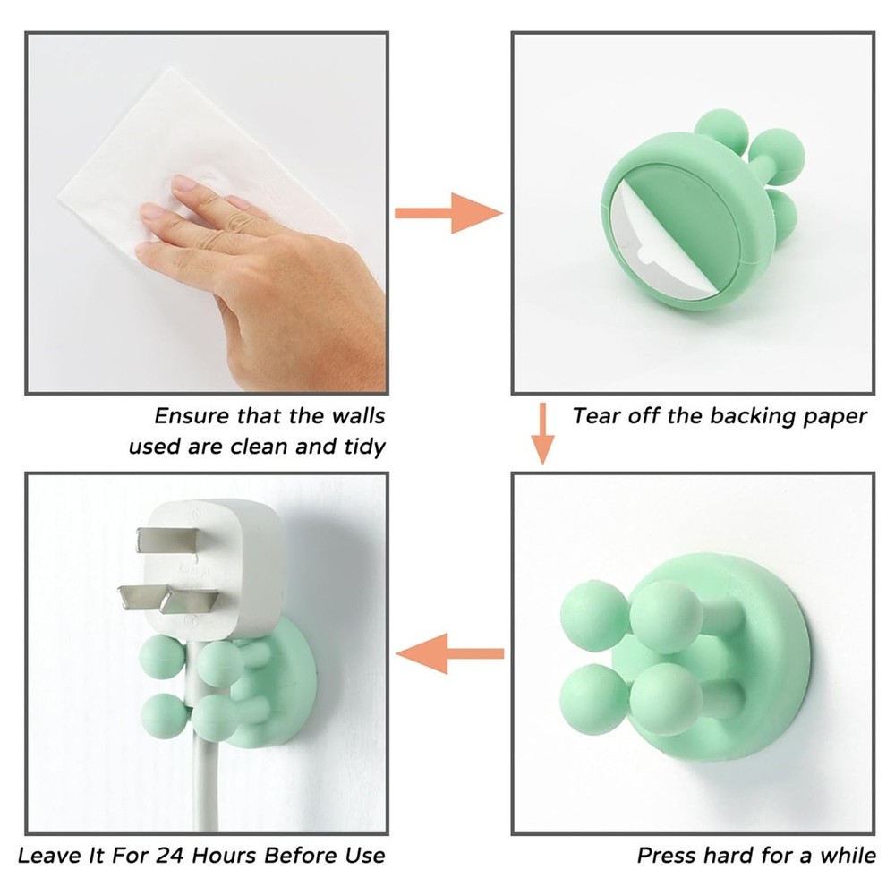 4Pcs Silicone Toothbrush Holders - Multi-Function Self Adhesive Wall7854