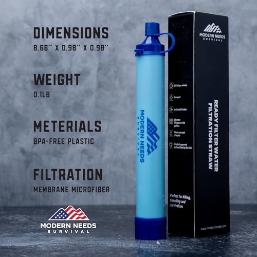 Ready Filter Personal Water Filter Straw | Backpacking Water Filter for 4