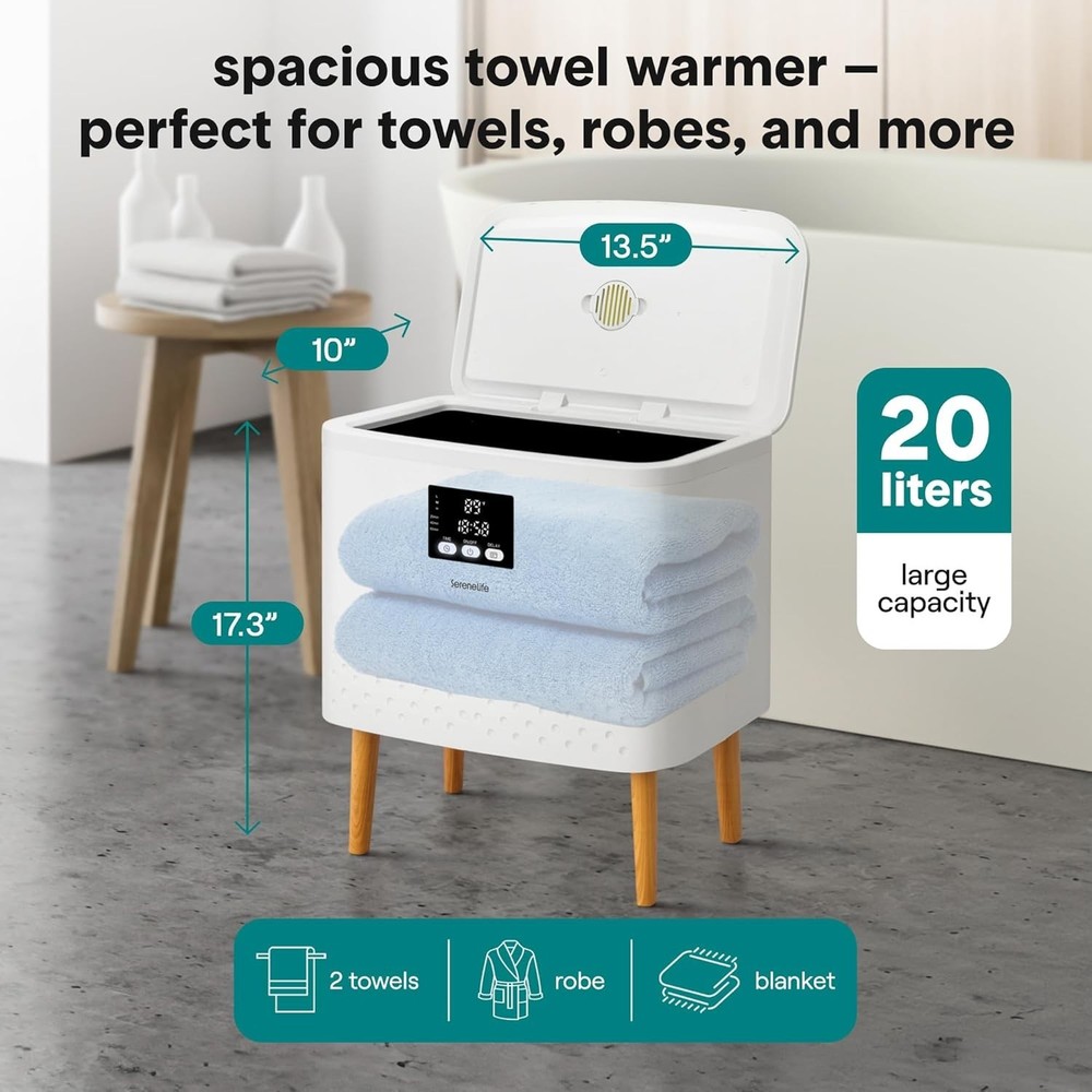 Effortless Towel and Blanket Warmer - Adjustable Settings & Compact Design
