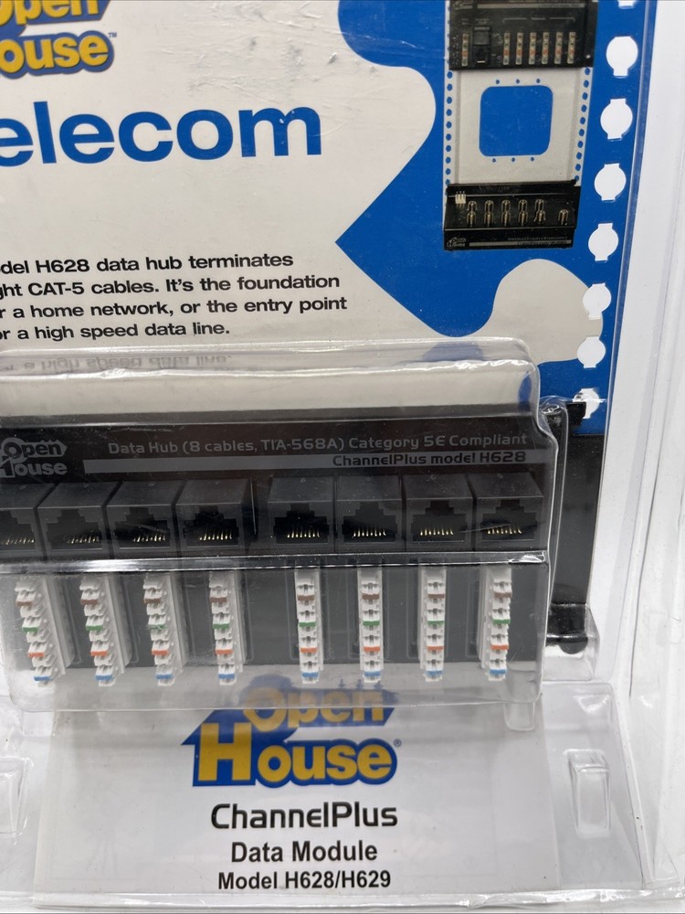 New Open House Telecom Data Termination Hub Module H628 ChannelPlus CAT-5 Netw.