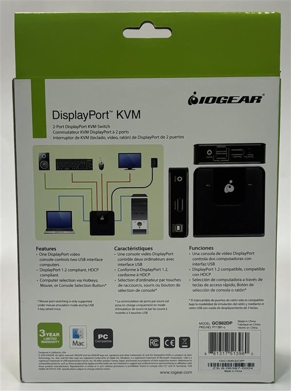 IOGEAR GCS62DP KVM Switch Box