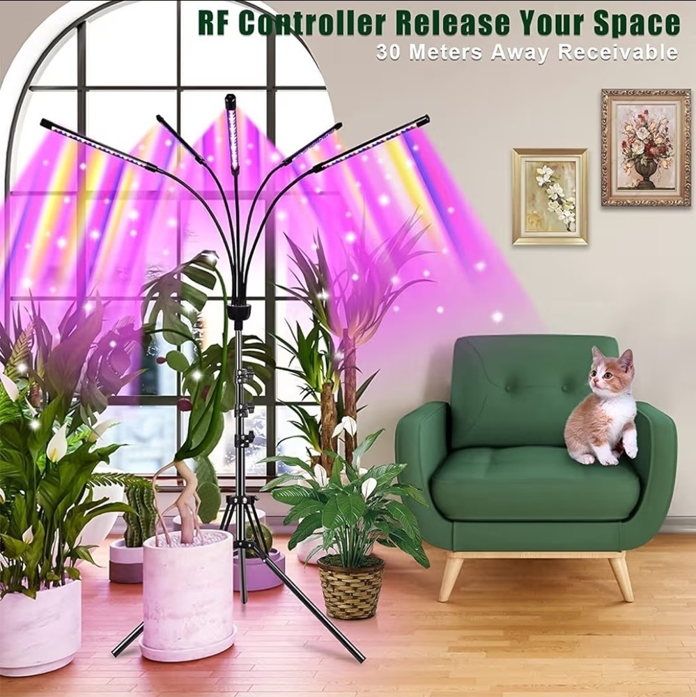 LED Indoor Grow Light / 5 Heads / Adjustable Modes / Grow Lamp / Timer