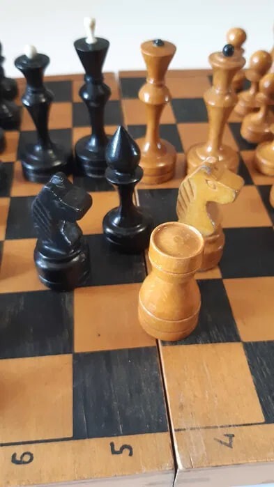 Nice Vintage Wooden Chess Set Soviet USSR
