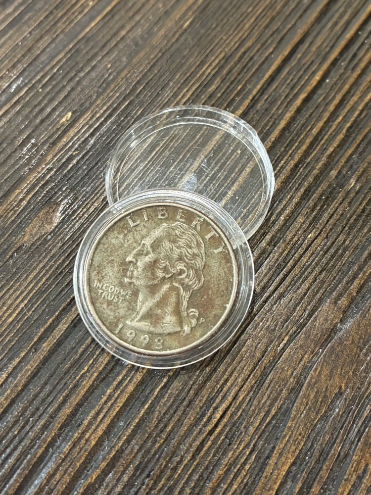 RARE 1998 Quarter P IN COD WE TRUST, Struck, Dark Toning, Errors Coin