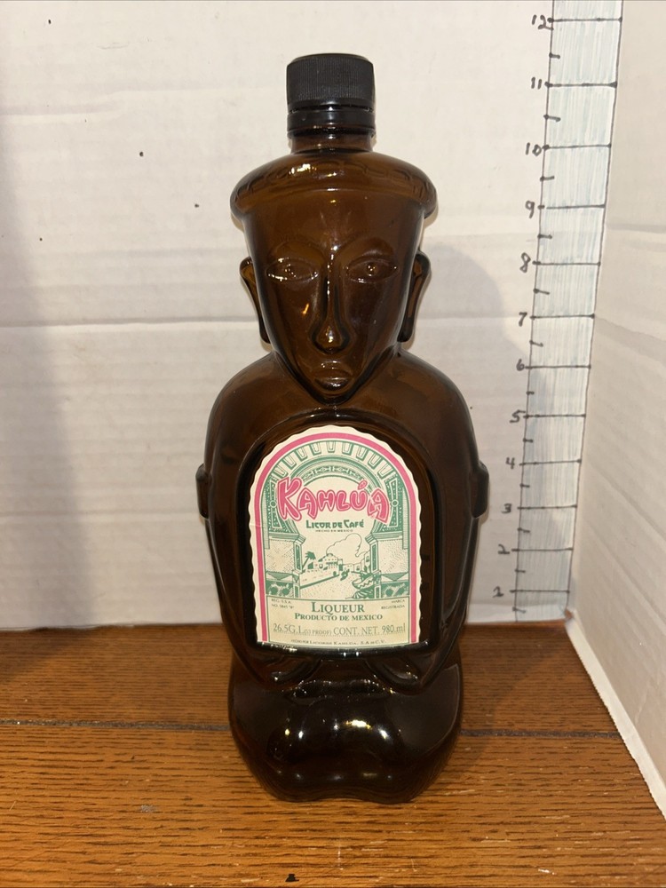 KAHLUA BOTTLE AZTEC HERITAGE EDITION DISCONTINUED MADE IN MEXICO -Empty