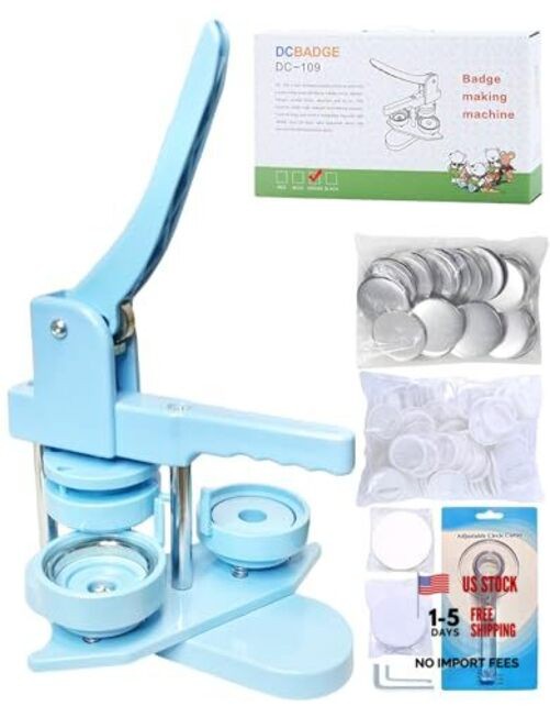 Button Maker Machine, Button Pin Maker (3rd Gen) 2.25 in Light Blue