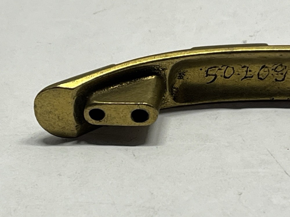 Vintage NOS KBC Heavy Brass Textured Fixed Drawer Pull