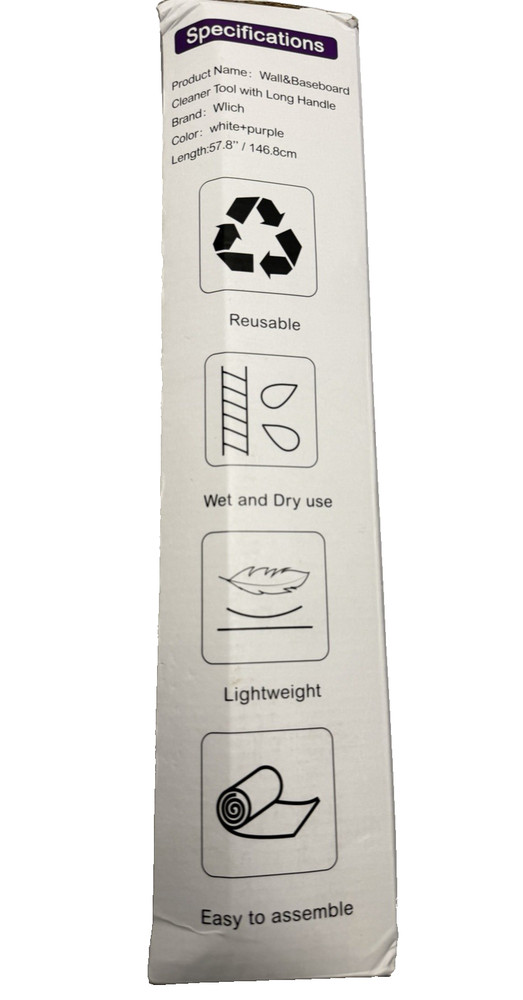 Wall Baseboard Cleaner Tool with Handle Extendable Long Handle Baseboard Cleaner