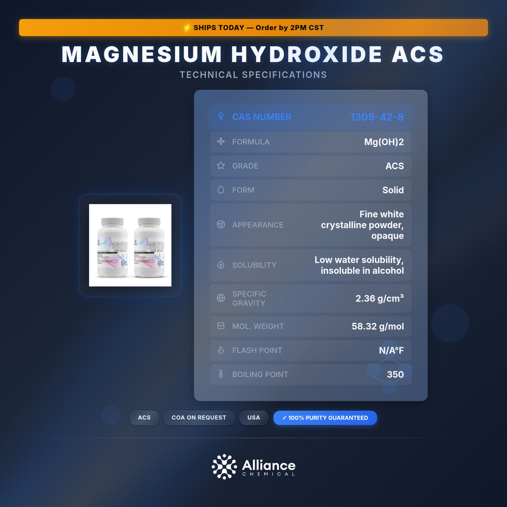 Magnesium Hydroxide ACS - 2 Pack (4 lbs.)