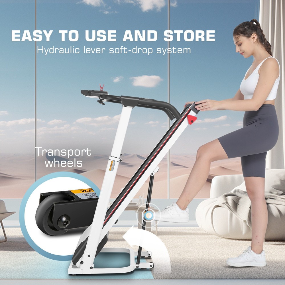 3.5HP Electric Treadmill Pad 7.5MPH Treadmill Machine Multi-Function LED Display