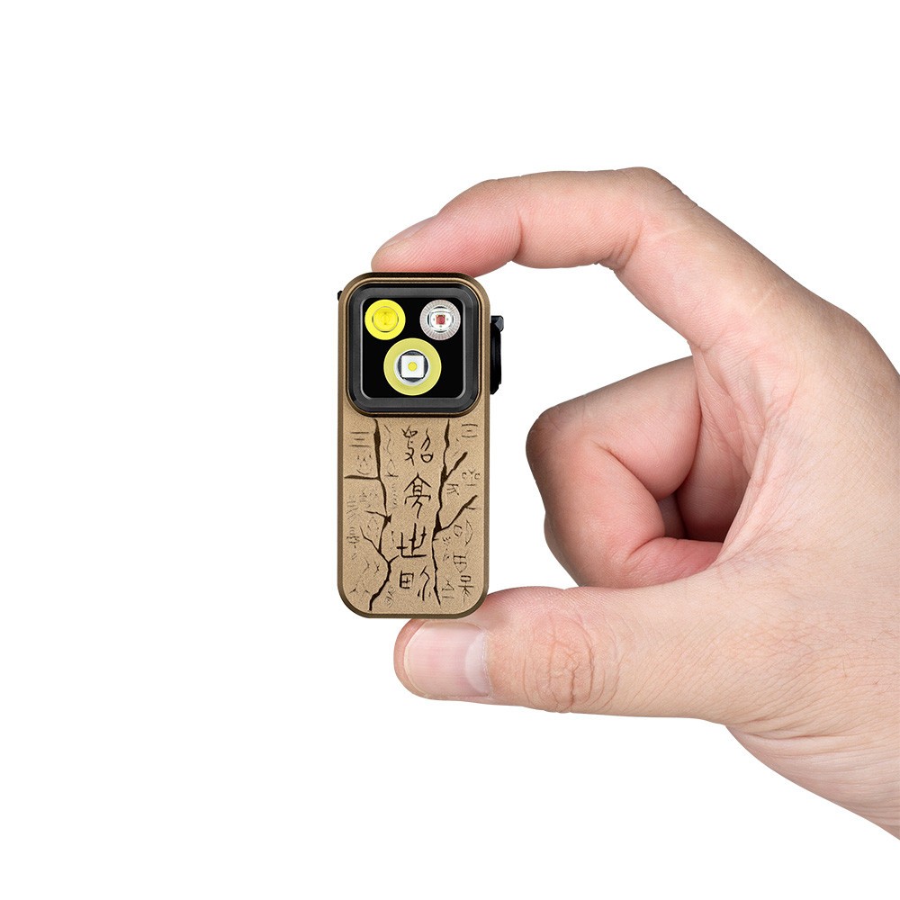 Olight Oclip Pro Ancient Script Flashlight, Floodlight Spotlight/Red Light, 500L