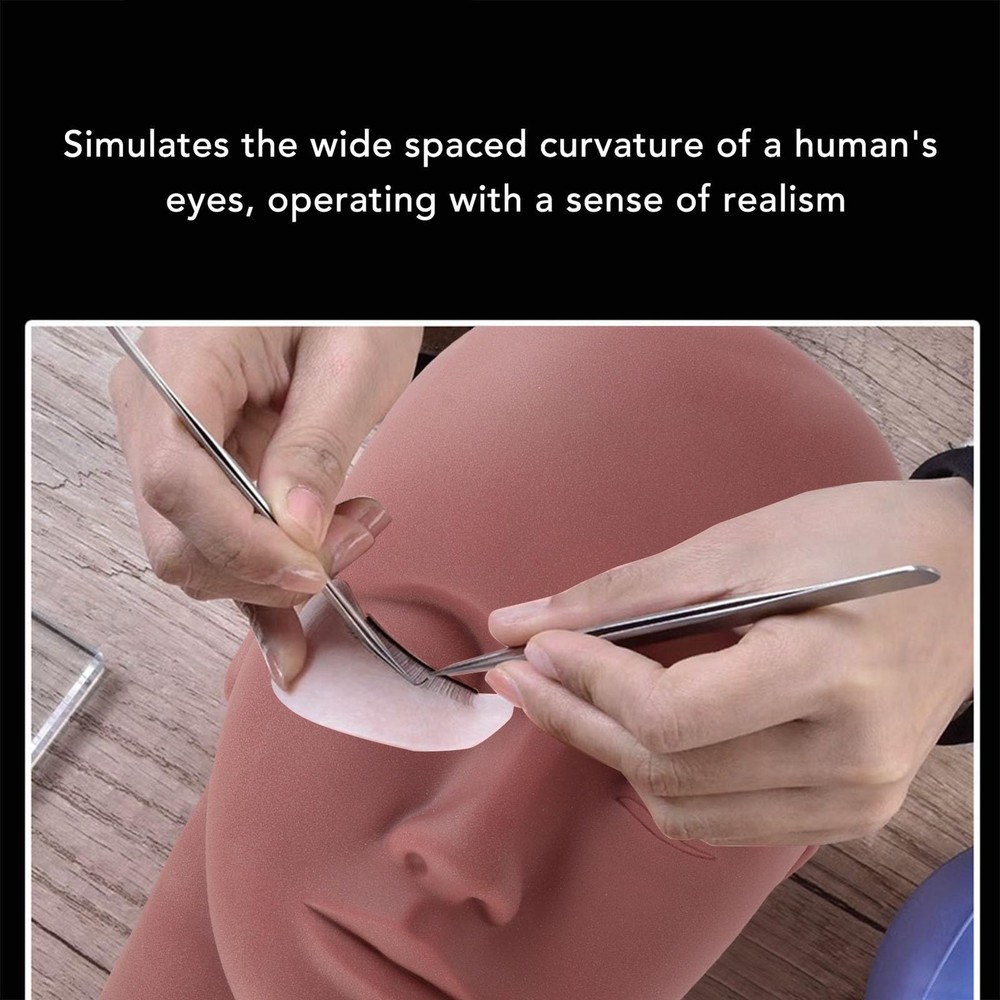 Eyelash Practice Training Head Portable Mannequin Flat Makeup Massage Doll