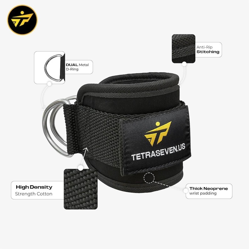 Weightlifting Ankle Straps – D-Ring Cable Attachment for Leg Workouts**