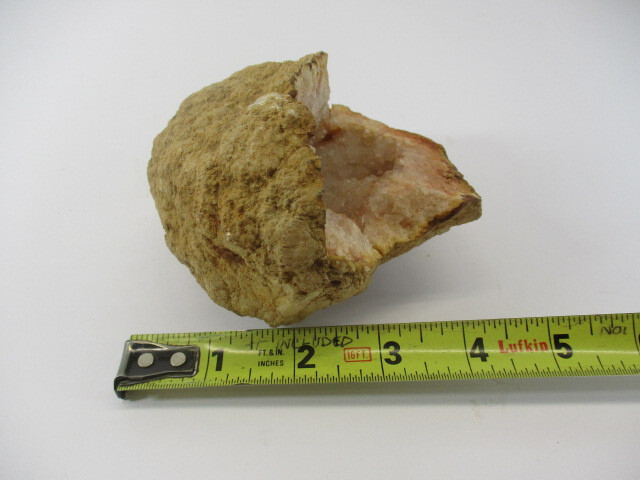 GEODE / AGATE Stone Cracked Open Display Nice Colors Crystals 4" Across 3" Tall