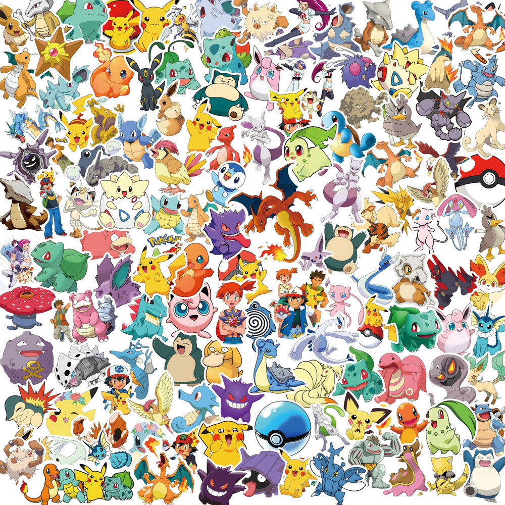 100 Pc Pokemon Stickers Classic Original Decals Charizard 151  Random Assortment