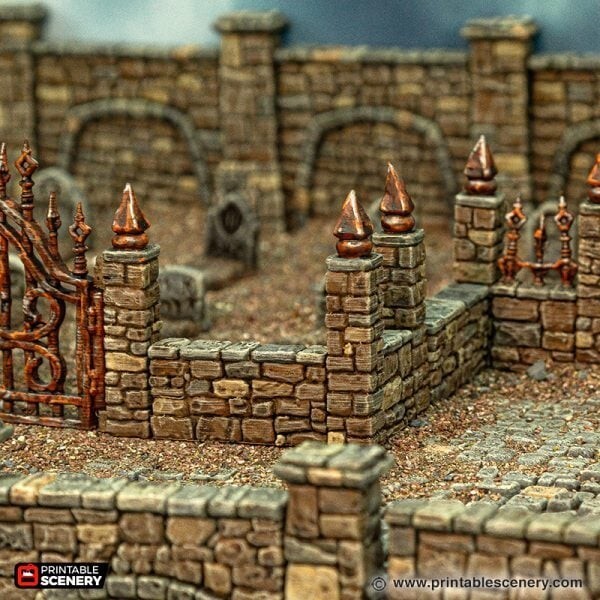 OpenLock Graveyard Corpses, Crypts 3D Printed Tabletop Terrain DND (28mm)