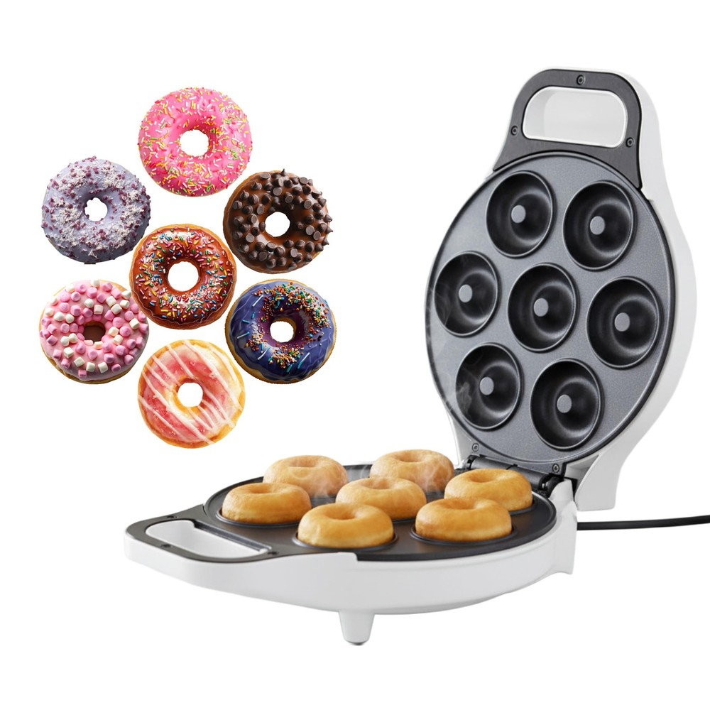 Mini Donut Maker, Durable, Nonstick Easy to Use Mini Baking Machine - Cooks 7...