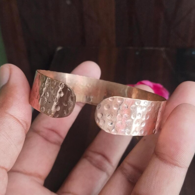 Solid Pure 100% Copper Adjustable Handmade Hammered Unisex Bangle All Size P31