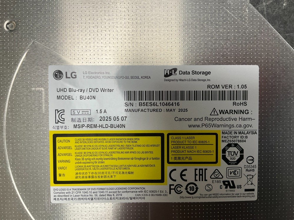 LG Slim Internal ATAPI BD-RE Blu RayDrive BU40N ❤️️ ✅ ❤️ ✅ ❤️️ ✅ ❤️ NEW!