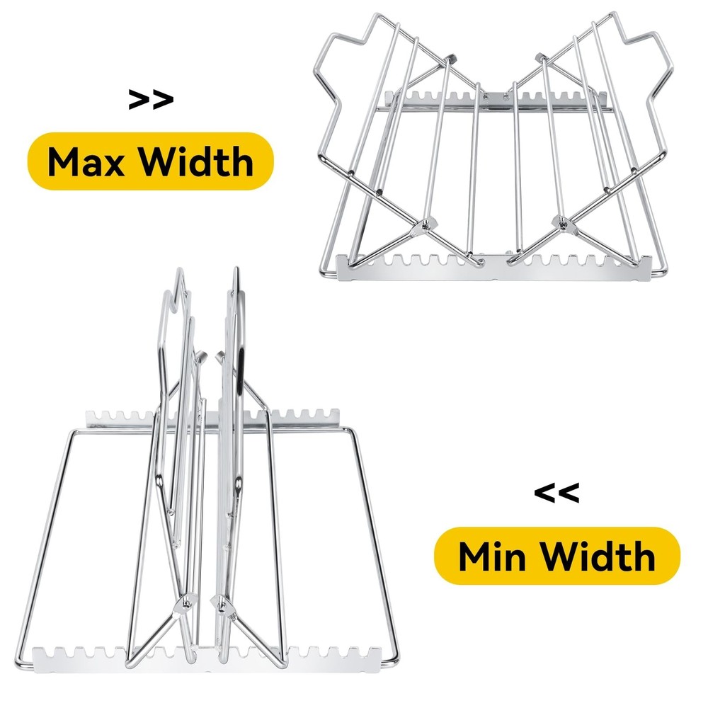 Multi-Purpose Adjustable Roasting Rack Turkey Roaster Set - Complete with V-S...