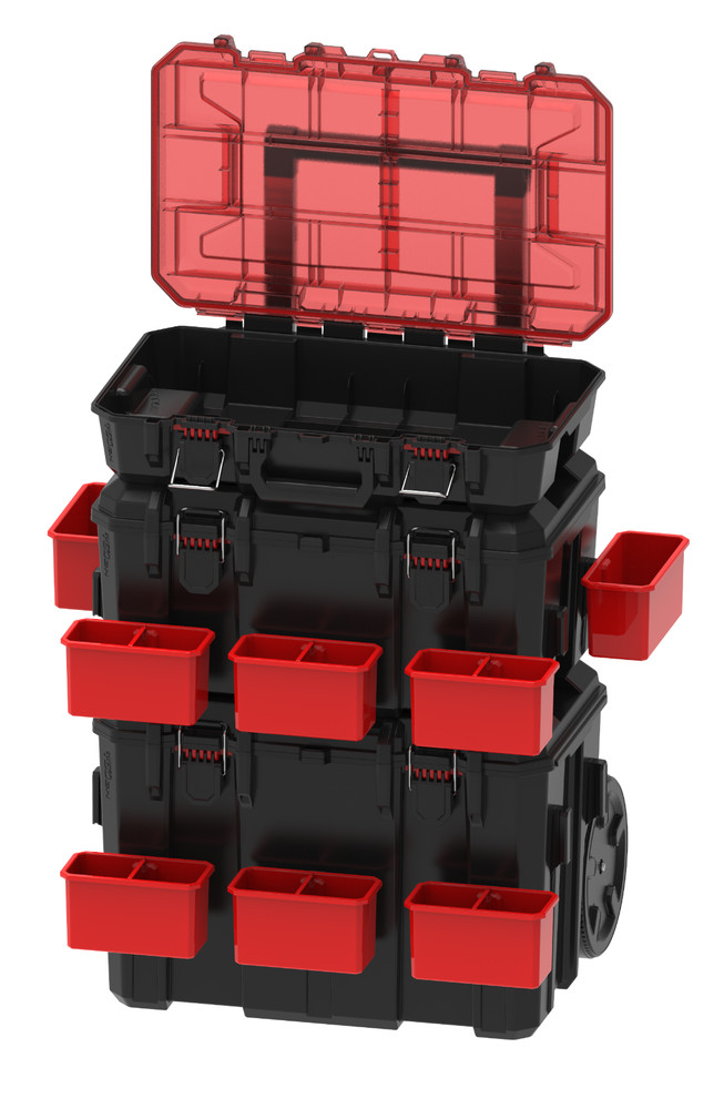 Hyper Tough 3-Pc Heavy Duty Modular Rolling Toolbox System Black