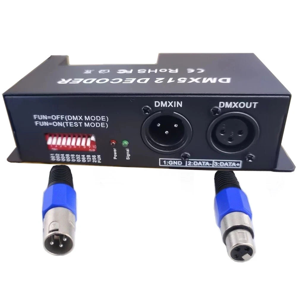 4CH DMX 512 Decoder Led Digital Controller RGBW RGB 4 Channel Dimmer DC 12V-24V