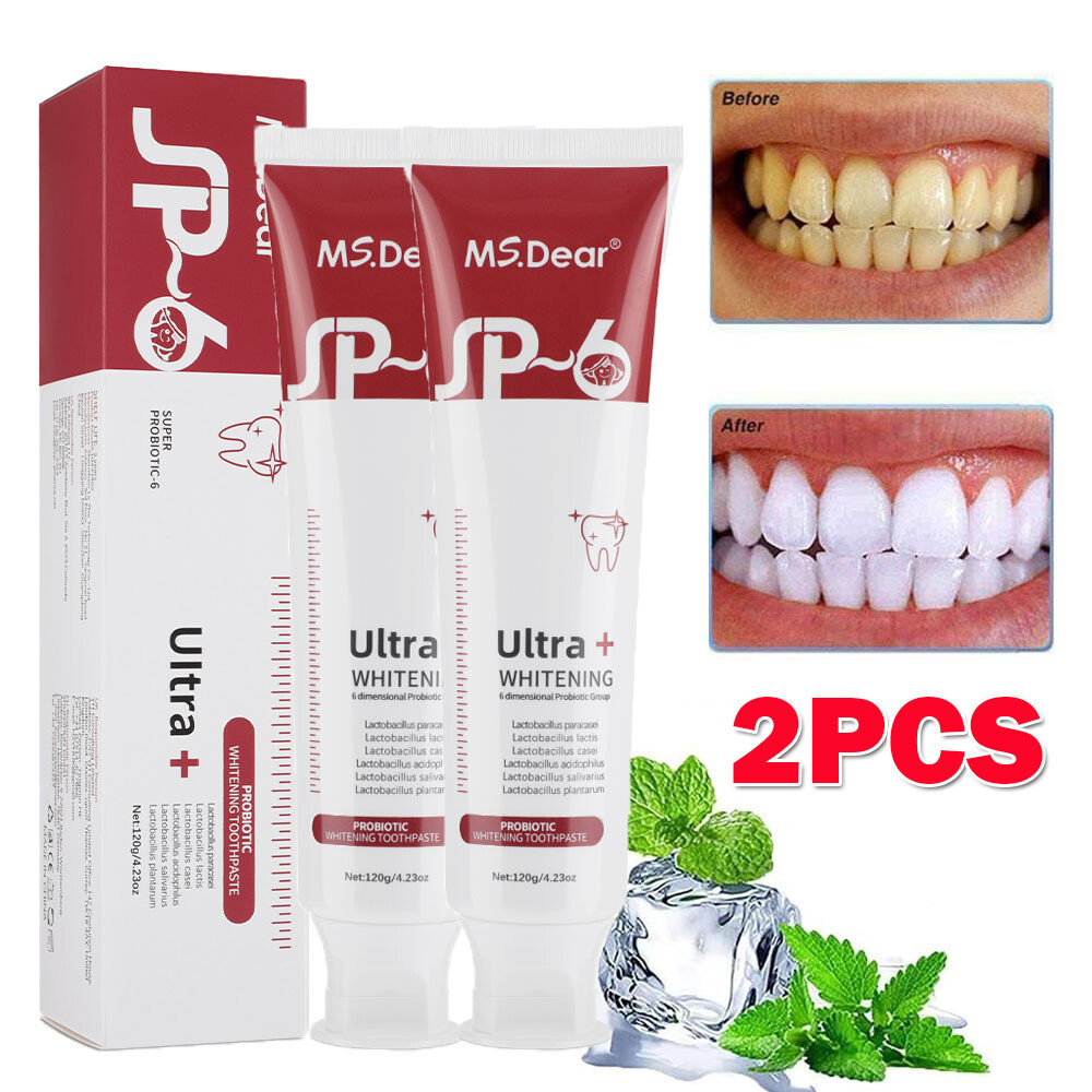 2Pack SP-6 Probiotic Toothpaste,Sp-6 Toothpaste Whitening Quick White Toothpaste
