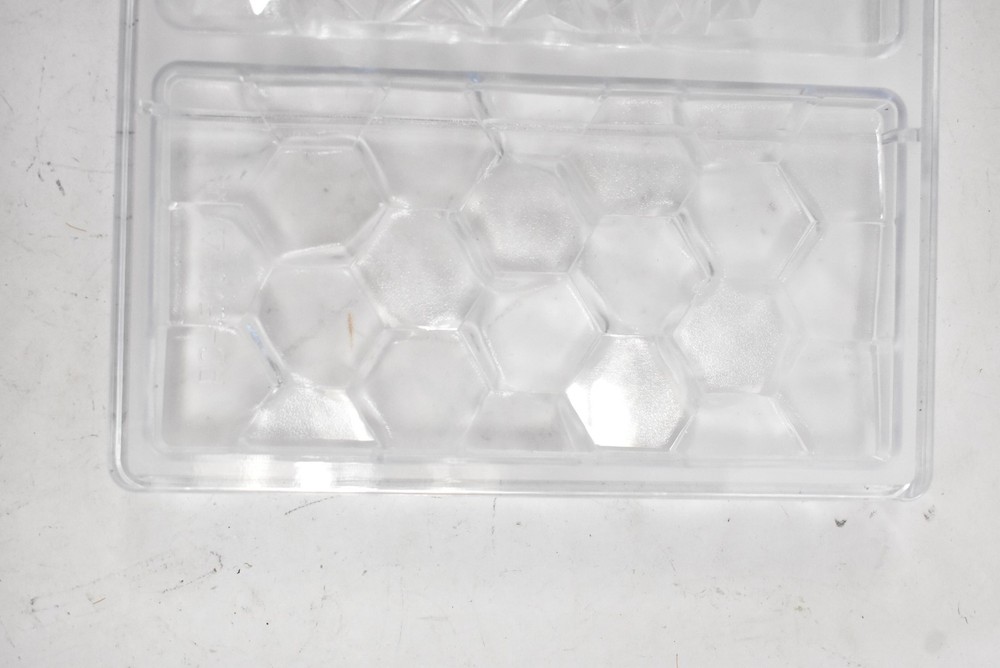 Goldbaking Medium Polycarbonate Chocolate Mold Clear Solid Baking Tray 3 Pack